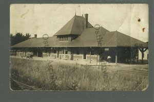 Kasota MINNESOTA RPPC 1908 DEPOT Train Station RAILROAD nr St. Peter Mankato