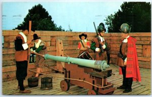 Postcard - Gun Deck, First Fort - Plymouth, Massachusetts