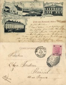 czech, KUNEWALD KUNÍN, Moravia, Brickyard Czeike, School (1902) Postcard