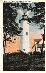 G45/ Vineyard Haven Massachusetts Postcard c1910 West Chop Lighthouse