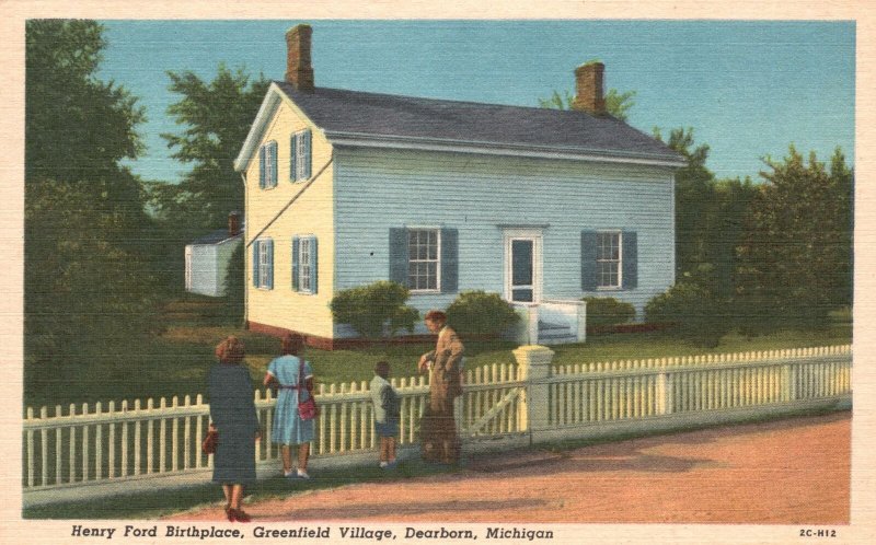 Vintage Postcard Henry Ford Birthplace Greenfield Vilage Dearborn Michigan MI
