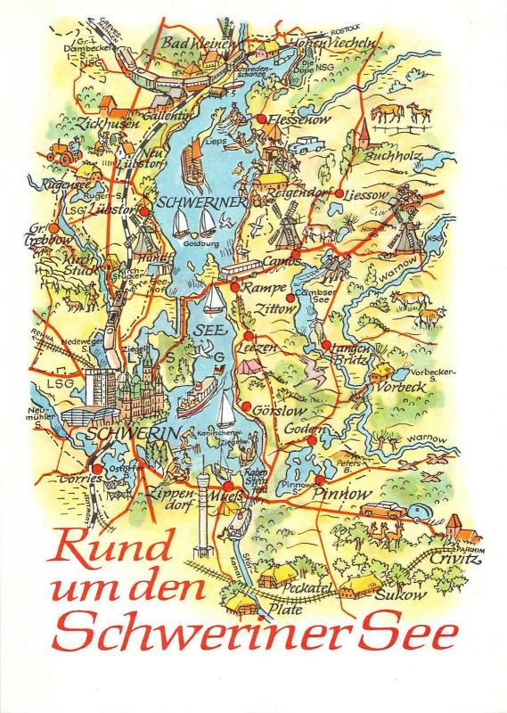 B98998 rund um den schweriner see   germany  maps cartes geographiques