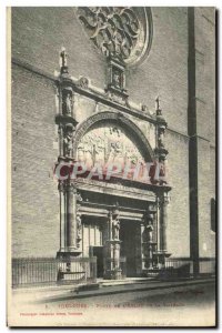 Postcard Toulouse Old door of church Dalbade