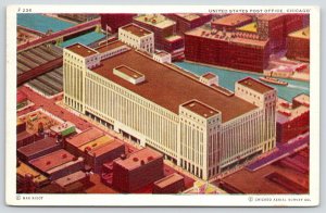 Chicago Illinois~Post Office Birdseye~Aerial Survey Co~1940s Art Deco~Max Rigot