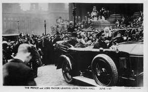 Lot373 Uk The prince and Lord Mayor leaving Leeds  1923 Royalty real photo