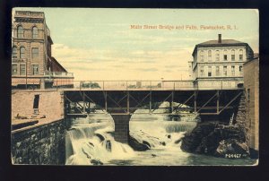 Pawtucket, Rhode Island/RI Postcard, Main Street Bridge & Falls