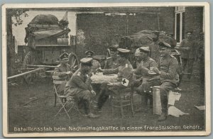 WWI ERA 1916 ANTIQUE GERMAN POSTCARD RED CROSS OFFICERS feldpostexpedition