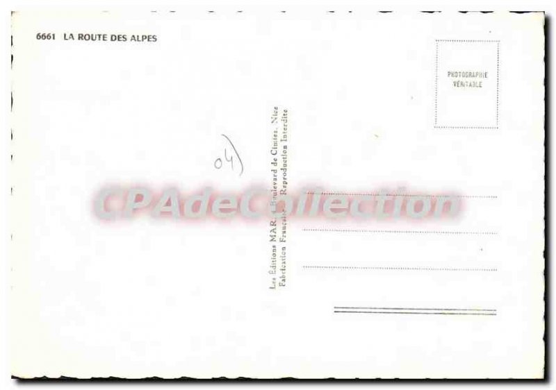 Old Postcard Remembrance Route des Alpes