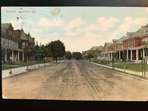 Vintage Postcard 1910 Broadway Hagerstown Maryland