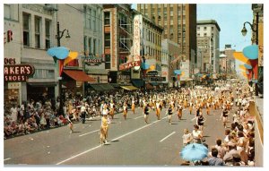 Main Street Cotton Carnival Parade Memphis, Tennessee Postcard. Posted 1958