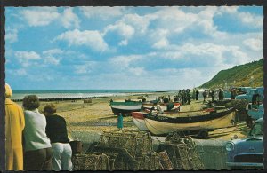 Norfolk Postcard - Cromer - Crab Pots and Fishing Boats, East Beach   DR278