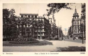 B93397 barcelona plaza y ronda de la universidad spain real photo