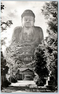 c1950s Beppu (Hot Springs), Japan RPPC Daibutsu Buddha Monument Statue JP A245