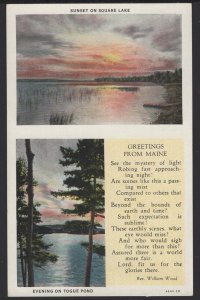 Greetings from Maine, Sunset on Square Lake, Evening on The Togue Pond WB nonpc