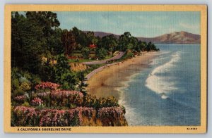 Postcard A California Shore Line Drive, Beach Unposted, Ocean