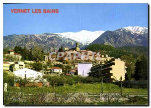 Modern Postcard Vernet les Bains health resort and spa summer and winter