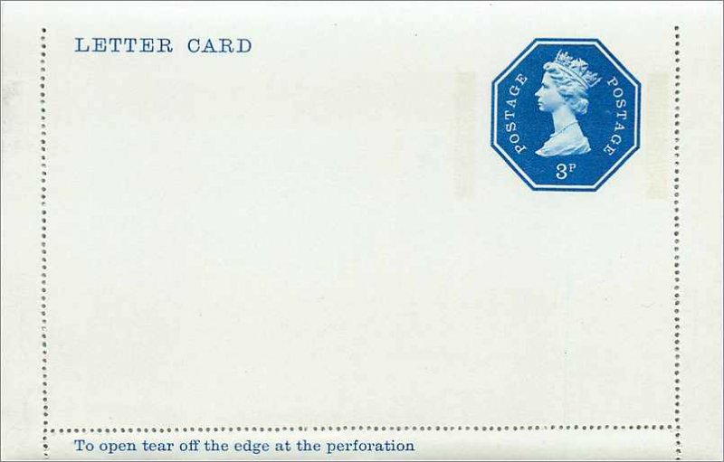 Entier Postal Stationery Postal Britain Great Britain Machin 3p