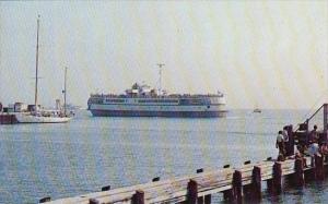 Ferry Departing Woods Hole Cape Cod Massachusetts