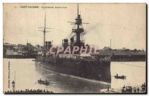 Old Postcard Boat War Admiral Aube The Saint Nazaire armor