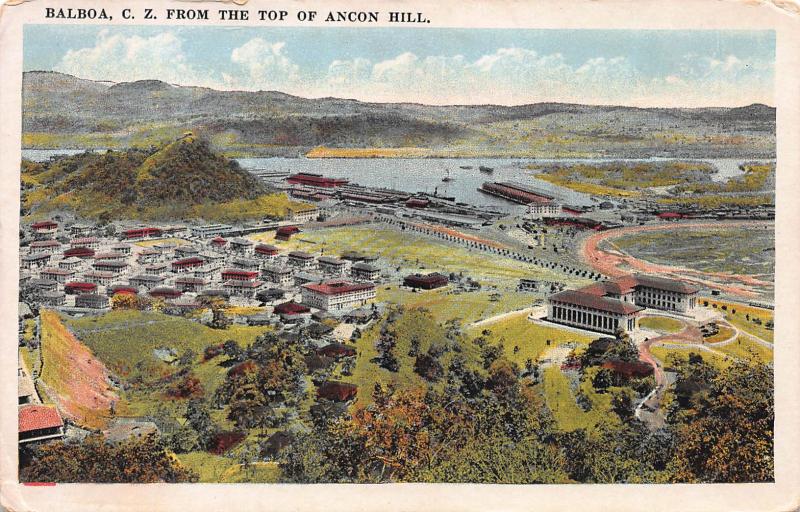 Balboa, Canal Zone, from the Top of Ancon Hill, Early Postcard, Unused