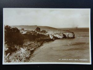 Wales Glamorgan PENARTH St. Mary's Well Bay - Old RP Postcard by Excel