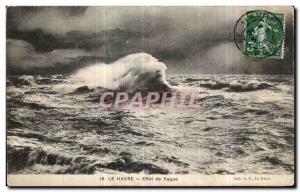 Old Postcard Le Havre Wave Effect