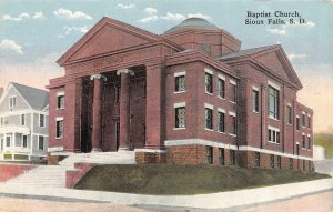 SIOUX FALLS, SD South Dakota      BAPTIST CHURCH      c1910's Postcard