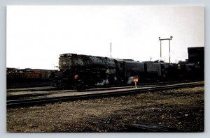 Union Pacific Big Boy Steam Locomotive #3990 Cheyenne 1957 Rail Photo Postcard