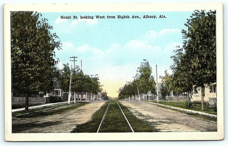 Postcard AL Albany Grant Street West From Eighth Avenue R03