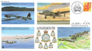 RAF Lossiemouth Station Christopher Nickols Map LTD TO 80 Hand Signed FDC