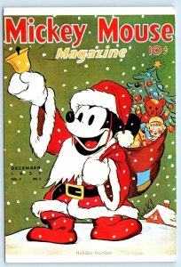 MICKEY MOUSE MAGAZINE *Repro* Cover SANTA CLAUS Christmas 4x6 Modern Postcard