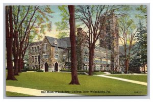 Vintage 1940s Postcard Old Main Westminster College New Wilmington Pennsylvania