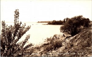 Real Photo Postcard Along the North Shore of Storm Lake, Iowa~138105