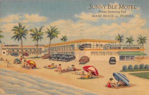 Sunny Isle Motel Miami Beach Florida  Linen Vintage Postcard RR606