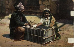 PC CPA EGYPT, EGYPTIAN TYPES AND SCENES, EGG SELLERS, VINTAGE POSTCARD (b8675)