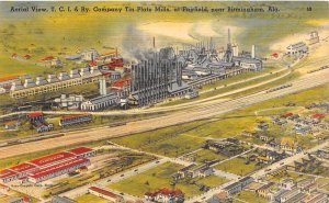 J39/ Birmingham Alabama Postcard Linen Railroad Tin Plate Fairfield 141