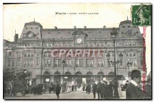 Old Postcard Paris Gare Saint Lazare