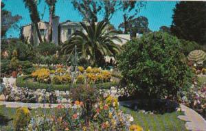 California Pacific Palisades Residential Scene With Beautiful Flower Garden