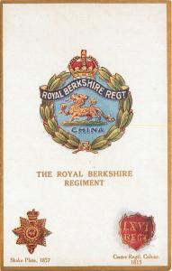 Postcard Royal Berkshire Regiment China Regimental Colour, Gale & Polden 1668