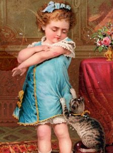 1880s-90s Dr. Jayne's Expectorant A.P. Cook Brooklyn, MI Girl & Cat P104