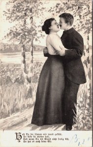 Romantic Couple Kissing Vintage Postcard C189