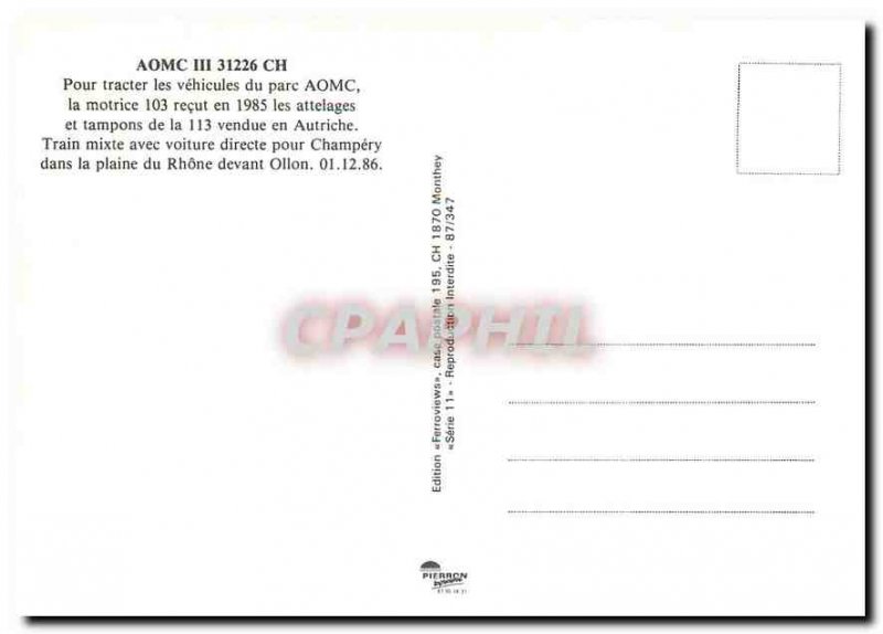 Postcard Modern Motor 103 Champery