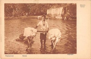 Djocja Indonesia Washerman Laundry Vintage Postcard JE359633