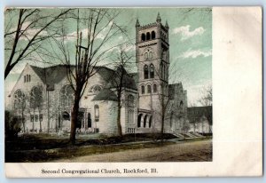 Rockford Illinois Postcard Second Congregational Church Building Exterior 1910