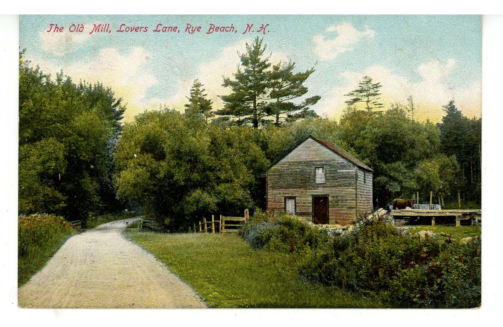 NH Rye Beach. Lovers Lane, The Old Mill United States New