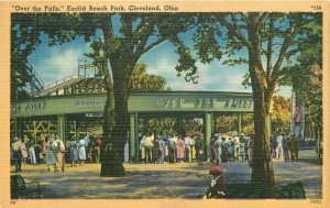 Ohio Cleveland Euclid Beach Park Over the Falls Braun Tichnor Postcard 22+-1296