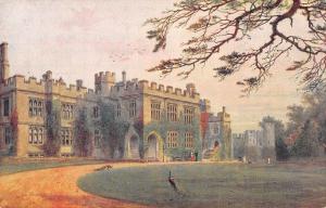 BR94679 courtyard entrance warwick castle painting postcard   uk