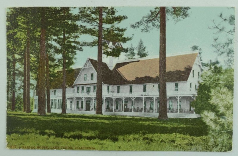 Tallac House Hotel on Lake Tahoe, CA Trees Vintage Postcard P95