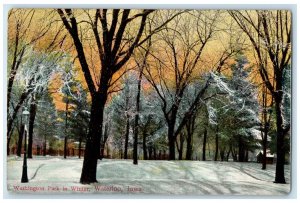 1908 Washington Park Winter Exterior View Waterloo Iowa Vintage Antique Postcard