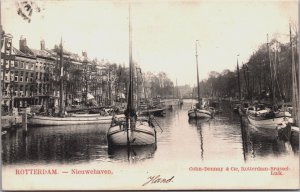 Netherlands Rotterdam Nieuwehaven Vintage Postcard C080